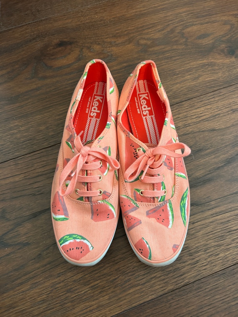 Keds Coral Canvas Sneakers with Watermelon Print